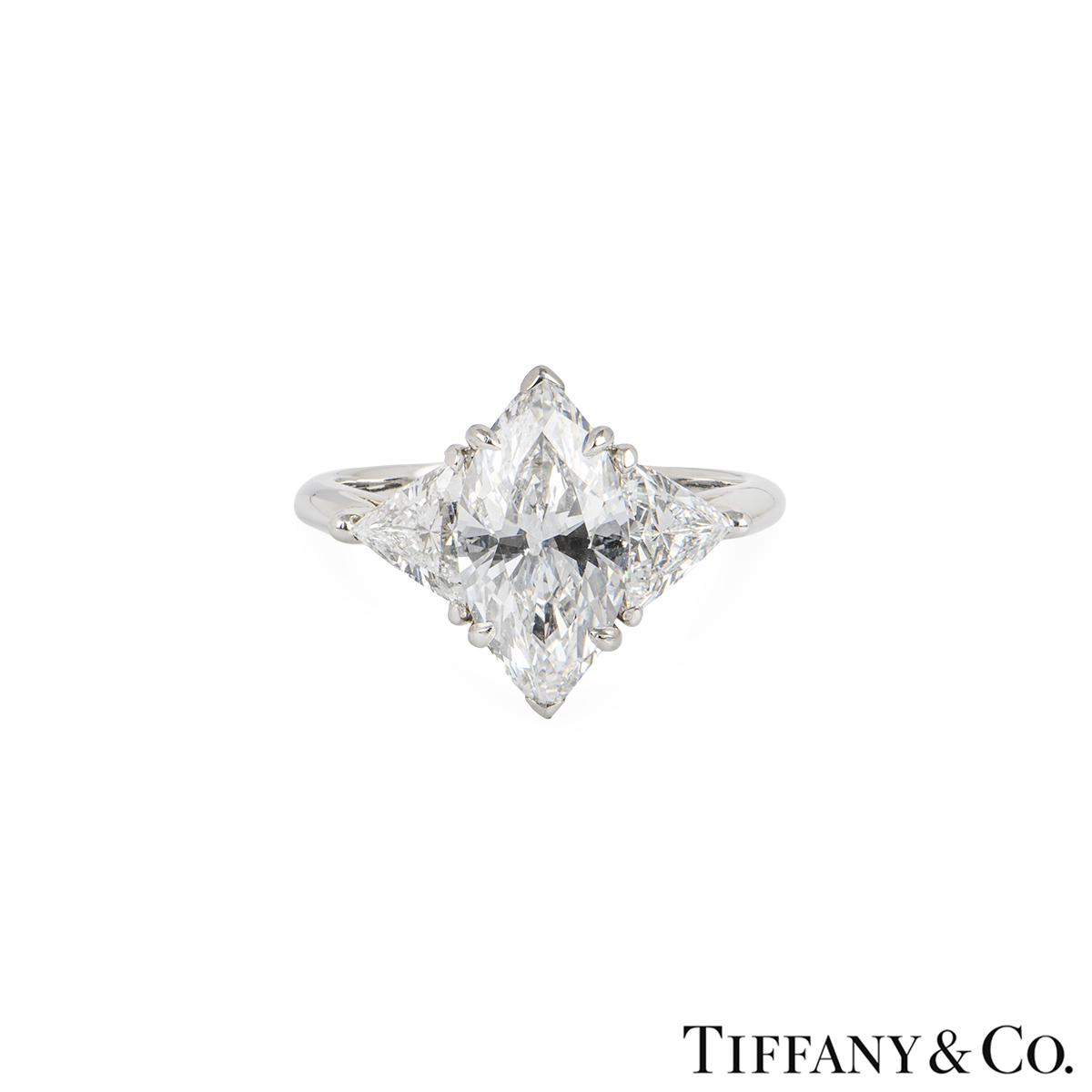 Tiffany & Co. Platinum Marquise Cut Diamond Ring 2.38ct D/IF | Rich ...